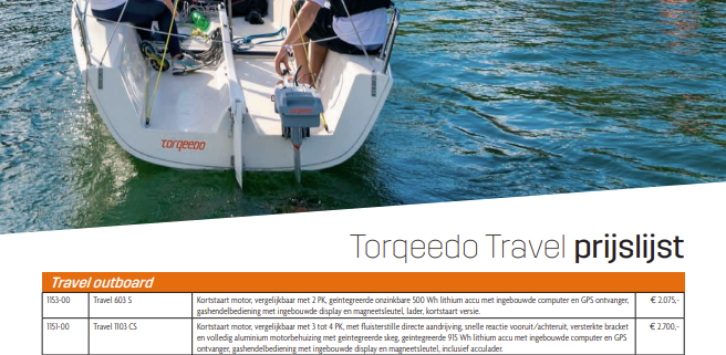 Prijslijst Torqeedo Travel Ultralight 2022